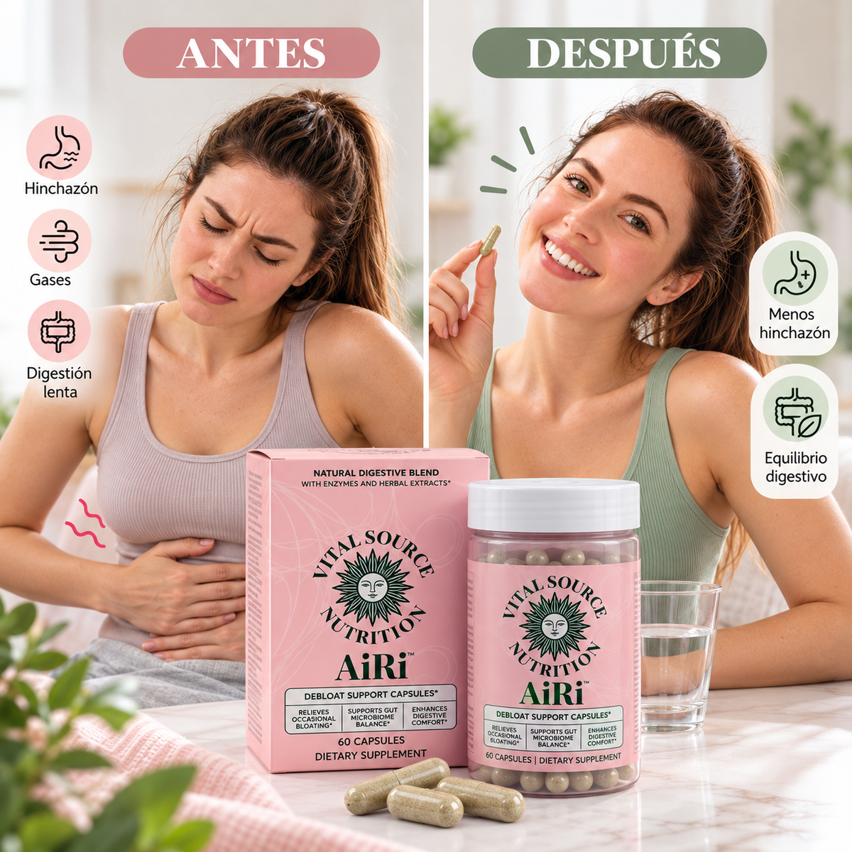 AIRI - Cápsulas de Bienestar Digestivo (60 cápsulas)