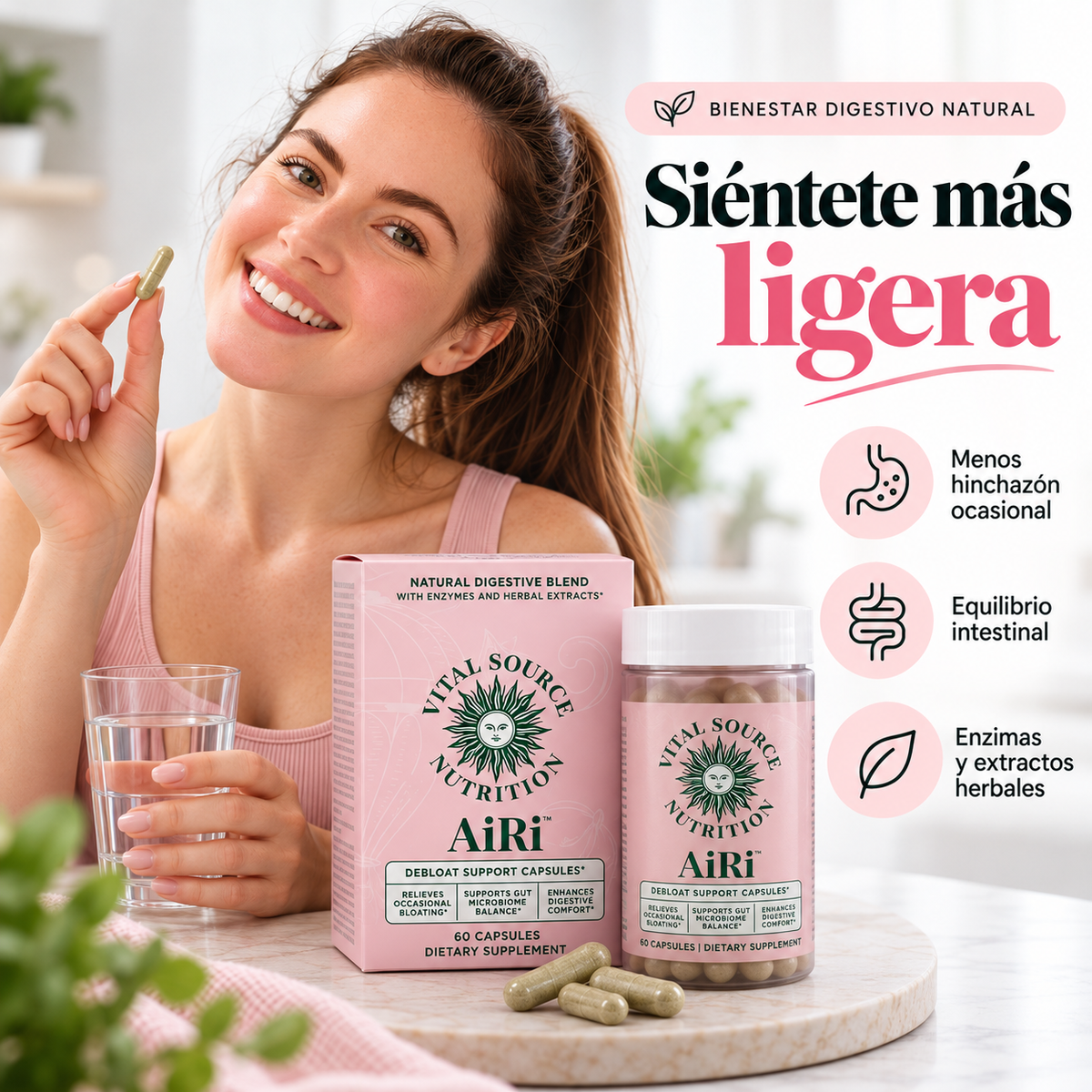 AIRI - Cápsulas de Bienestar Digestivo (60 cápsulas)